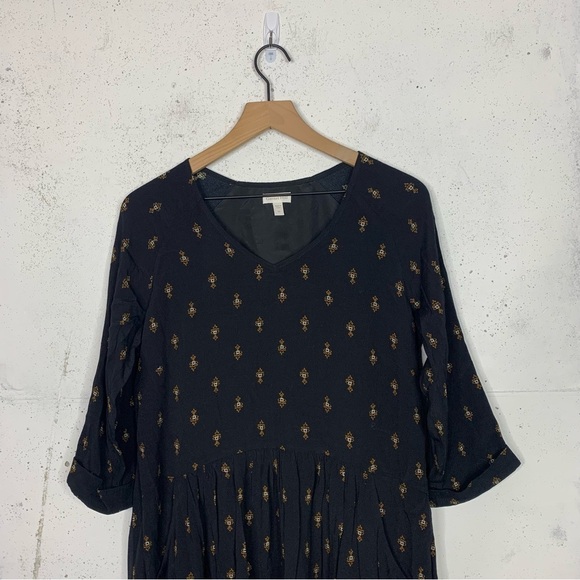 Garnet Hill Drop Waist V Neck Spring Dress Size 10 - Picture 2 of 8